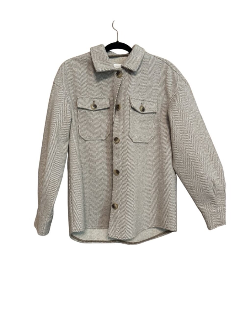 Avec Les Filles Brown and Cream Shacket